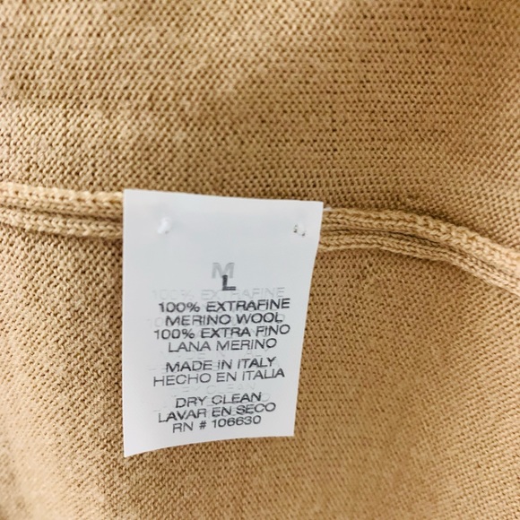 Men’s I Levrieri Merino Wool Lightweight V Neck Sweater SZ Large - Picture 5 of 7